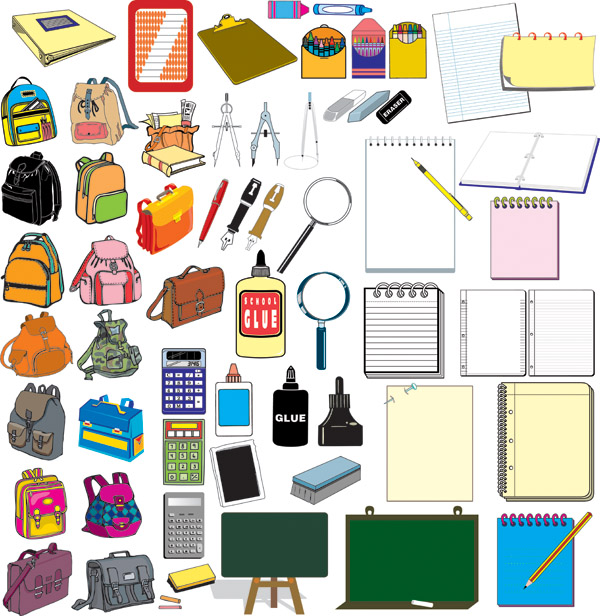 free vector Vector elements of school supplies set